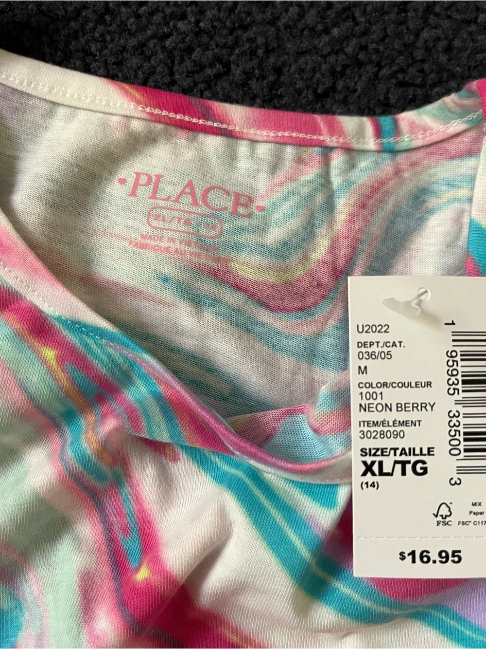 The Children's Place Swirl Print Tee - Pink, Teal, White